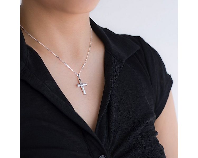Materia Kettenanhänger Kreuz Silber satiniert KA-22-Silber, aus 925 Sterlin günstig online kaufen