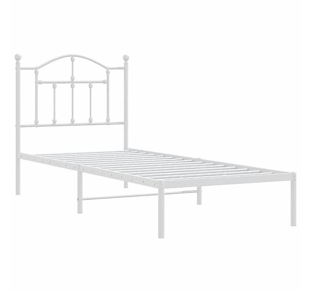 vidaXL Bett Bettgestell mit Kopfteil Metall Weiß 90x190 cm günstig online kaufen
