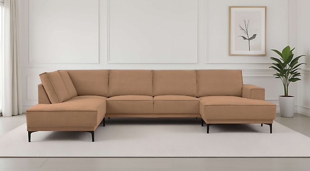 OTTO home Wohnlandschaft »XXL Sofa Oland, Struktur, Flachgewebe, Luxus-Micr günstig online kaufen