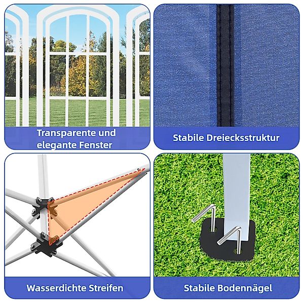 TLGREEN Faltpavillon Gartenzelt 3x6M, mit 4 günstig online kaufen