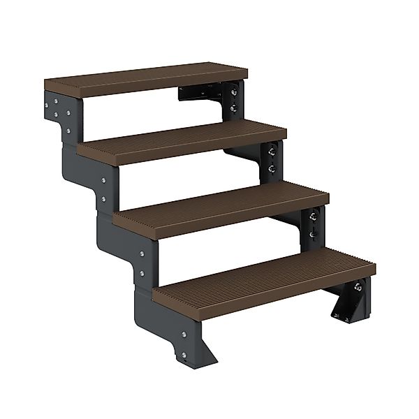 Dolle Außentreppe Gardentop Anthrazit 4 Stufen 80 cm Braun Ohne Geländer günstig online kaufen