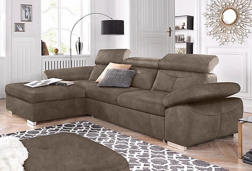 exxpo - sofa fashion Ecksofa »Spring, super bequem, mit Armteil- und Kopfte günstig online kaufen
