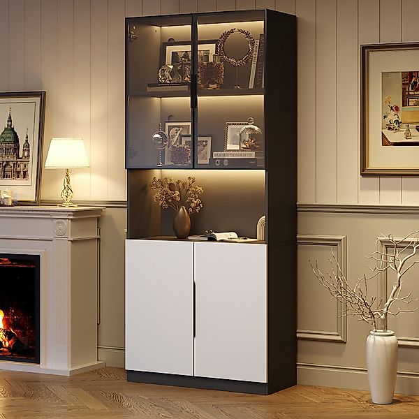 HAUSS SPOLE Vitrine mit Glastüren, LED-Leuchten, günstig online kaufen