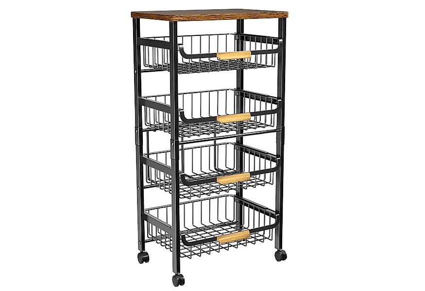 POPOLIC Küchenwagen Gemüseregal Küchenwagen mit Schubladen und Rollen 5-Eta günstig online kaufen