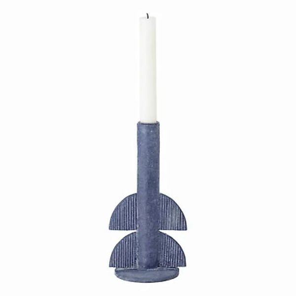 Kerzenleuchter Bess plastikmaterial blau / H 22 cm - Polyesterharz - Bloomi günstig online kaufen