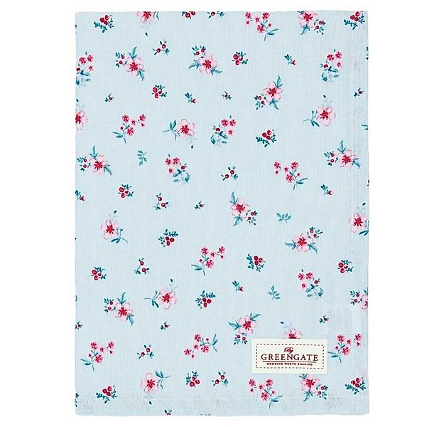 Greengate Geschirrtuch Greengate Geschirrtuch SILA PALE BLUE Blau mit Blümc günstig online kaufen