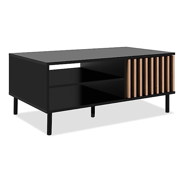 Furn.Design Couchtisch Schwarz Eiche 110 cm mit Stauraum Biella günstig online kaufen