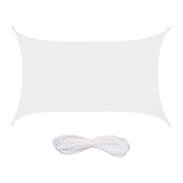 relaxdays Sonnensegel Rechteckiges Sonnensegel Polyester, weiss, günstig online kaufen