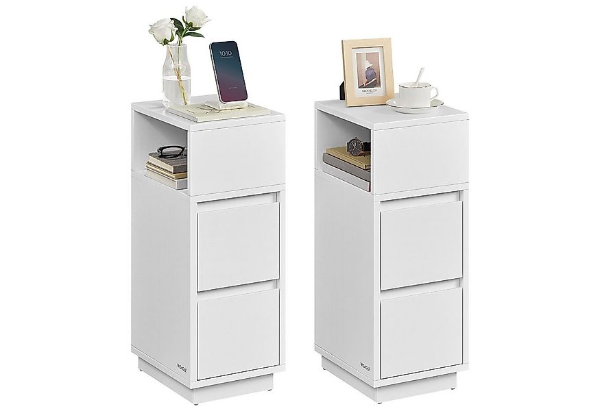 VASAGLE Nachttisch (2-St), 1er Set/2er Set, schmal, Beistelltisch mit 2 Sch günstig online kaufen