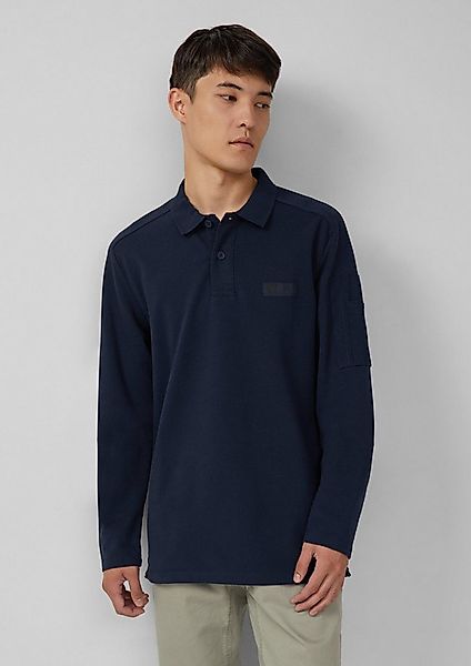 s.Oliver Langarmshirt Polo-Shirt Poloshirt im Fabricmix aus leichter Sweatw günstig online kaufen