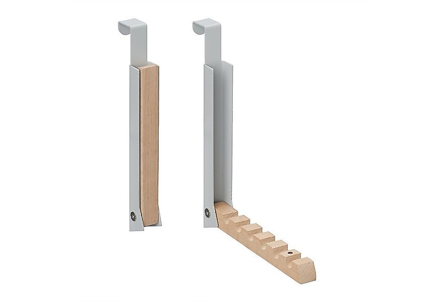 relaxdays Türhaken Klappbare Türgarderobe 2er Set, Türen, (2-St), grau günstig online kaufen