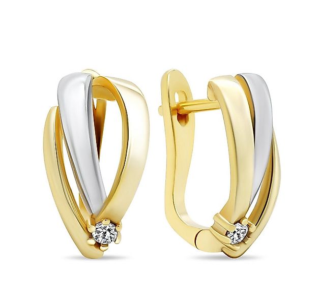 Brilio Silver Ohrring-Set Fashion bicolor earrings with zircons EA550Y günstig online kaufen