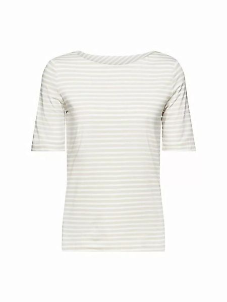 Esprit T-Shirt Gestreiftes Baumwoll-T-Shirt mit U-Boot-Ausschnitt (1-tlg) günstig online kaufen