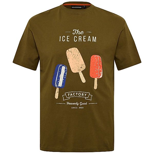 North T-Shirt mit Motiv-Print Farbe oliv Größe: 3XL günstig online kaufen