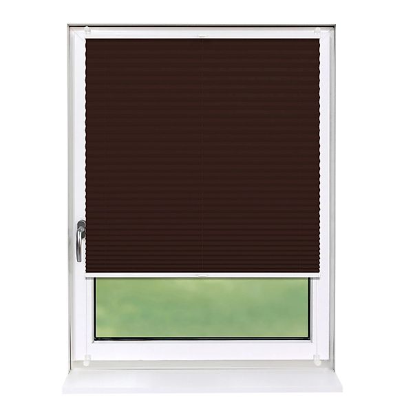 Deco-Raum Plissee Basic ohne Bohren 105x150cm Dunkelbraun Blickdicht Klemmf günstig online kaufen