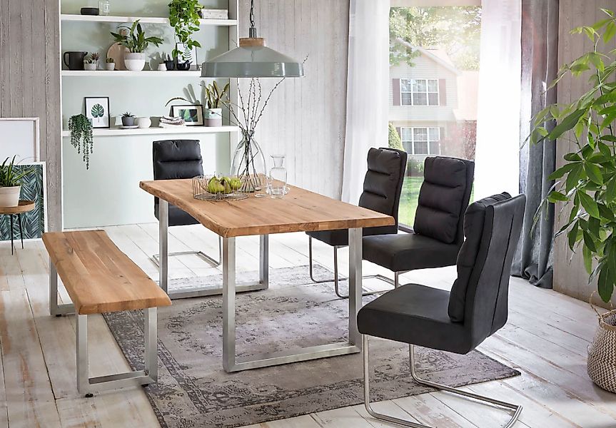 Home affaire Bank "Tristan" aus Massivholz Eiche günstig online kaufen