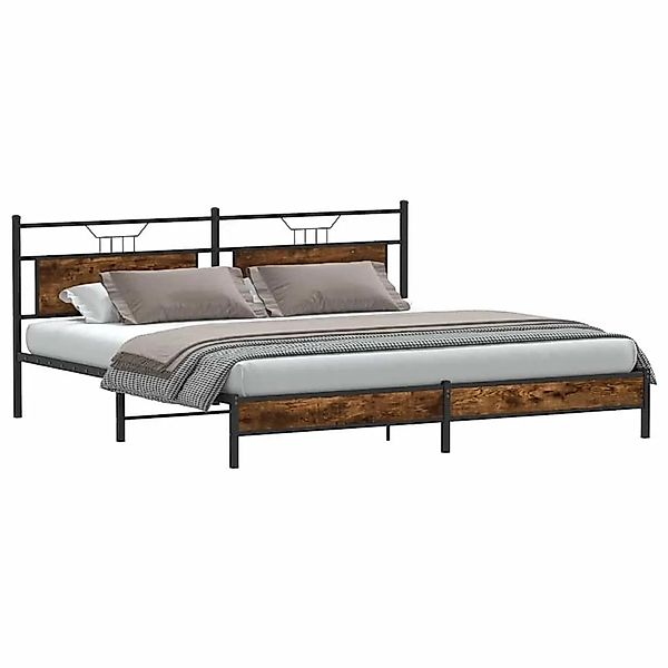vidaXL Metallbett ohne Matratze Räuchereiche 193x201 cm 3325107 günstig online kaufen