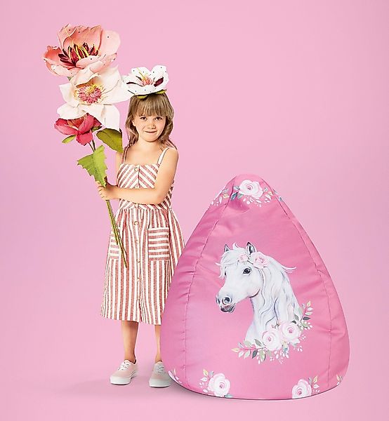 Sitting Point Sitzsack Bean Bag Horse 220 l Rose Bunt günstig online kaufen
