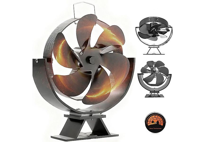 Refined Living Kaminventilator Ofenventilator 6 Flügel Wärmebetriebener Kam günstig online kaufen