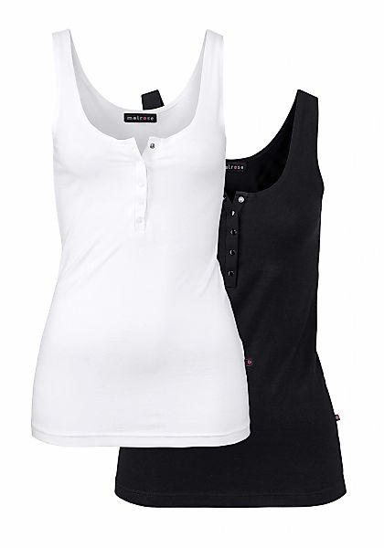 Melrose Tanktop, (Packung, 2 tlg.), figurbetont, mit Knopfleiste günstig online kaufen