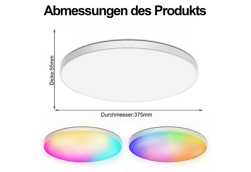 Jibenhome Deckenleuchten RGB-Deckenleuchte mit Fernbedienung/APP, Smart Dec günstig online kaufen