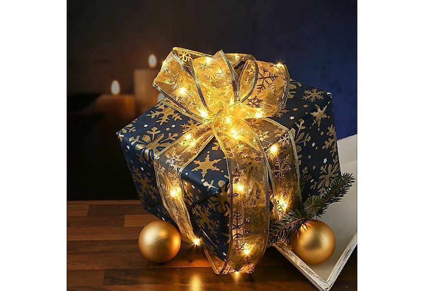 MARELIDA LED-Lichterkette LED Seidenband Geschenkband Schleifenband 30 LED günstig online kaufen