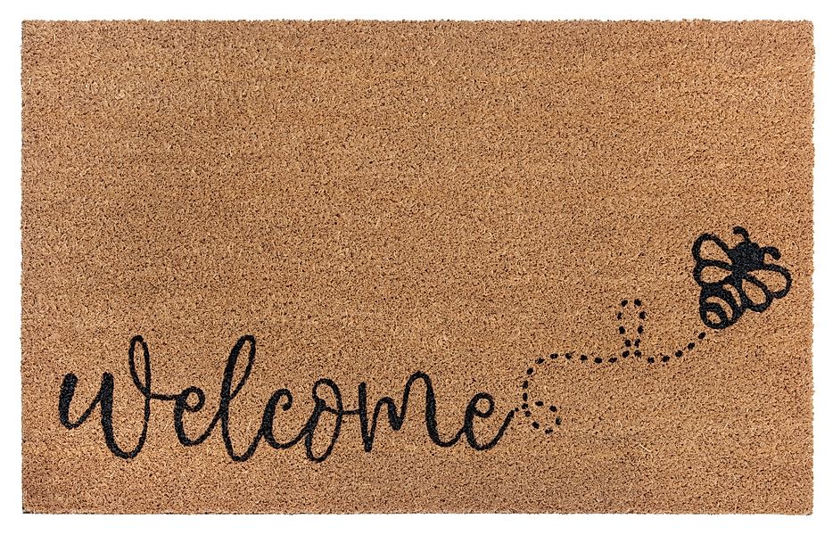 HANSE Home Fußmatte "Kokos Bee Welcome, Türmatte" rechteckig 15 mm Höhe Kok günstig online kaufen