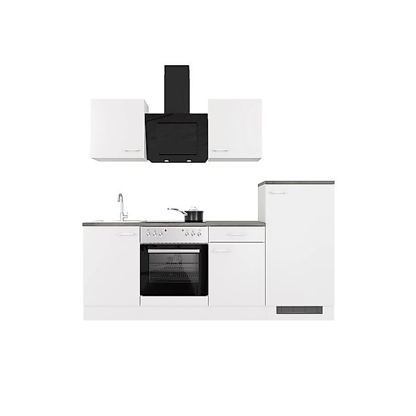 Flex-Well Classic Küchenzeile Lucca 220 cm Weiß matt - Caledonia günstig online kaufen
