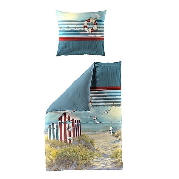 Bettwäsche Dormabell Satin 5257-20 Strandhaus Meer Möven 155x220 günstig online kaufen