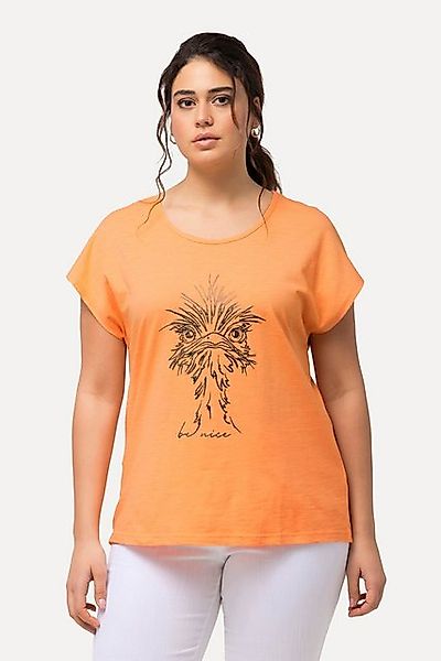 Ulla Popken T-Shirt T-Shirt Metallic-Tiermotiv Oversized Rundhals günstig online kaufen
