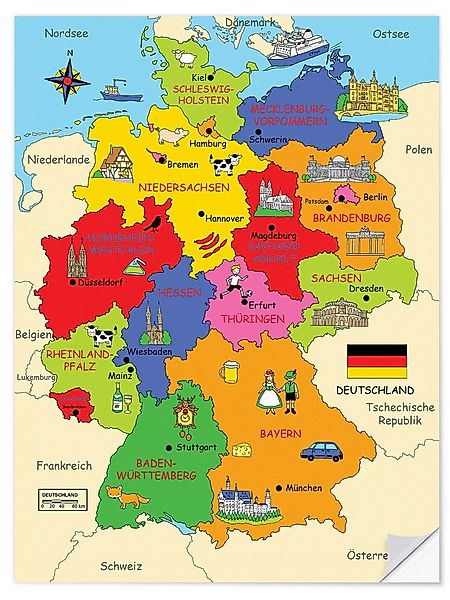 Posterlounge Wandbild Bundesländer für Kinder, Fluffy Feelings, erhältlich günstig online kaufen