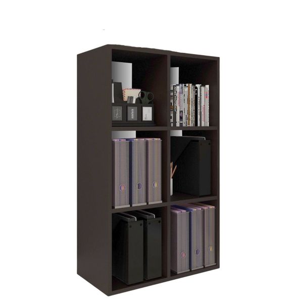 Coemo Standregal DELTA-6, Schwarz Standregal 65x30x98 günstig online kaufen