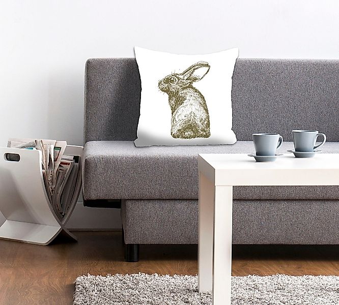 queence Dekokissen "Nika" mit einem Hasen von hinten günstig online kaufen