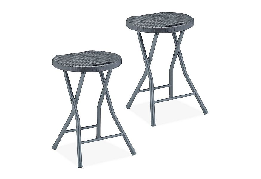 relaxdays Hocker Rattan Klapphocker 2er Set günstig online kaufen