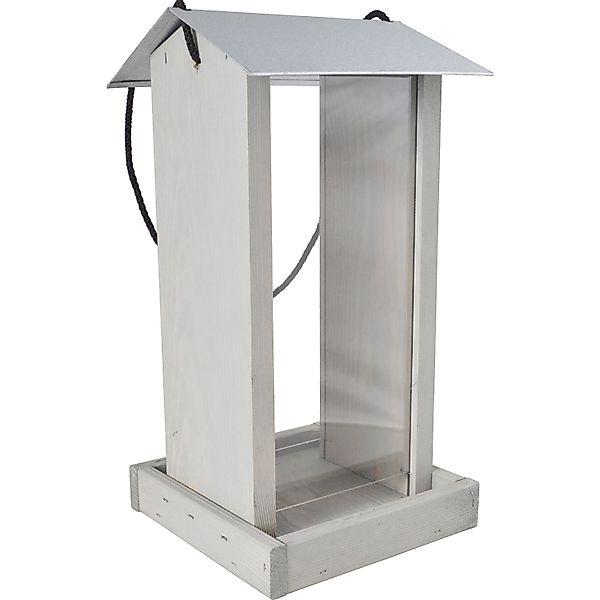 Vogelhaus Metalldach Kiefernholz Grau günstig online kaufen