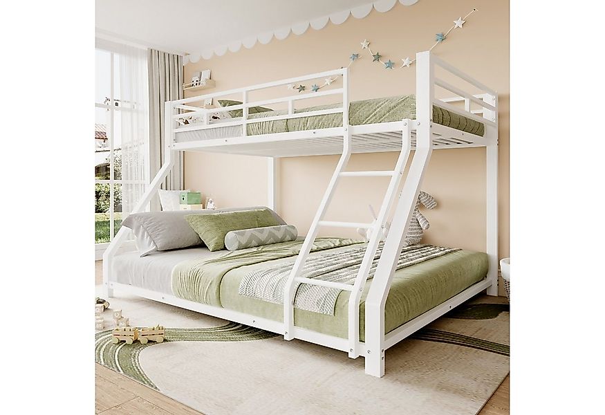 Merax Etagenbett (1-St), Metallbett 90x200cm/140x200cm mit Leiter und Siche günstig online kaufen