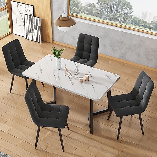 Esstisch stühle, Set aus 4 gepolsterten küchenstühle, Ergonomisches Design, günstig online kaufen