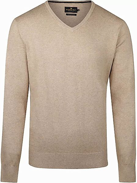 Steppin' Out Pullover Cashmere V-Ausschnitt Khaki - Größe XXL günstig online kaufen