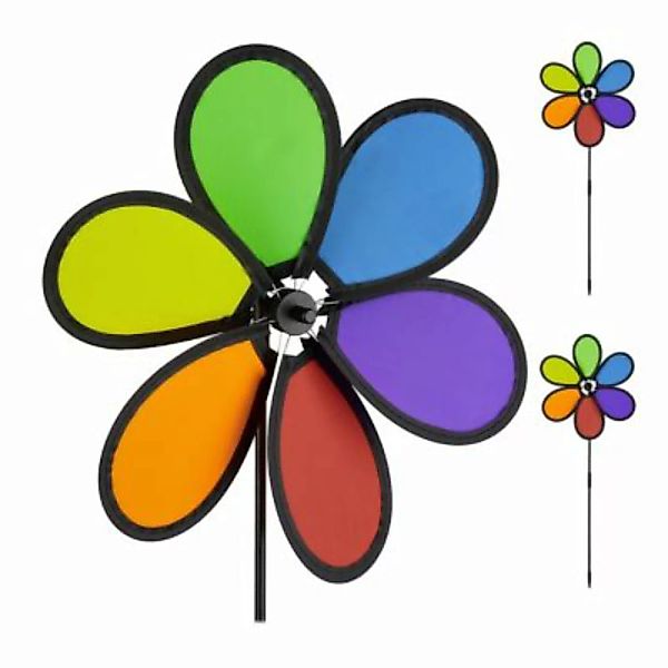 relaxdays Windrad Blume 2er Set mehrfarbig günstig online kaufen