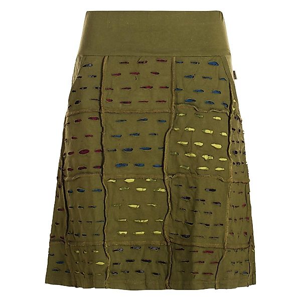 Vishes A-Linien-Rock Damen knielang Rock Baumwolle günstig online kaufen