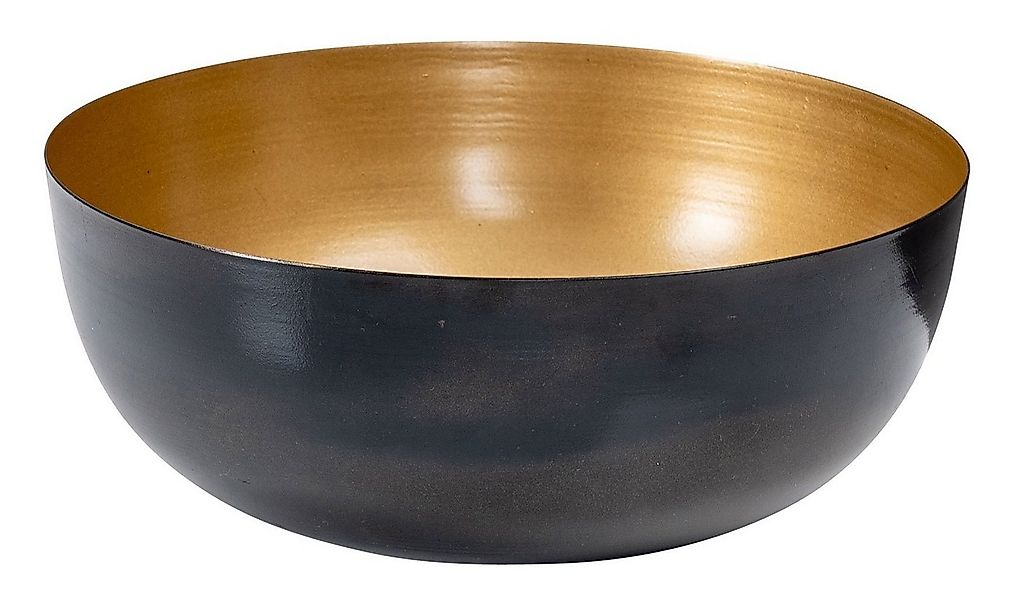Levandeo® Dekoschale, Schale Rund Ø25cm Schwarz Gold Metall Schüssel Dekosc günstig online kaufen