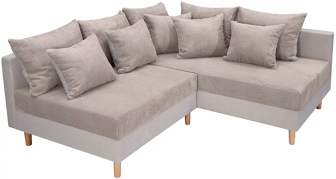 COLLECTION AB Ecksofa »L-Form«, Ecksofa,Ottomane rechte Seite montierbar,Ko günstig online kaufen
