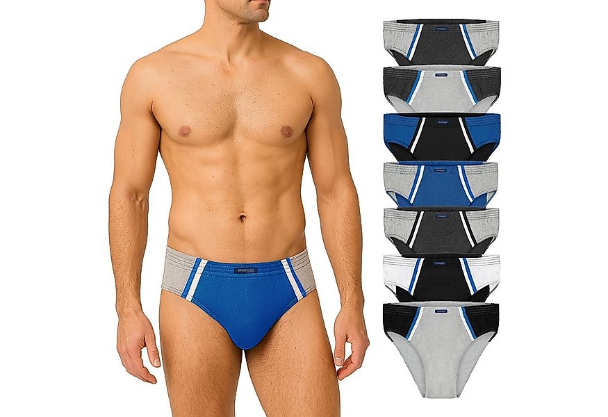 BRUBAKER Slip 7er Pack Herren Sportslips - Farbige Slips aus Baumwolle (Set günstig online kaufen
