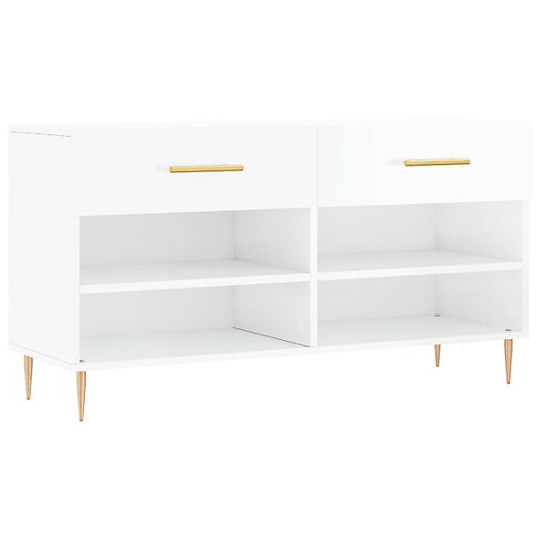 vidaXL Schuhregal Schuhbank Hochglanz-Weiß 102x35x55 cm günstig online kaufen