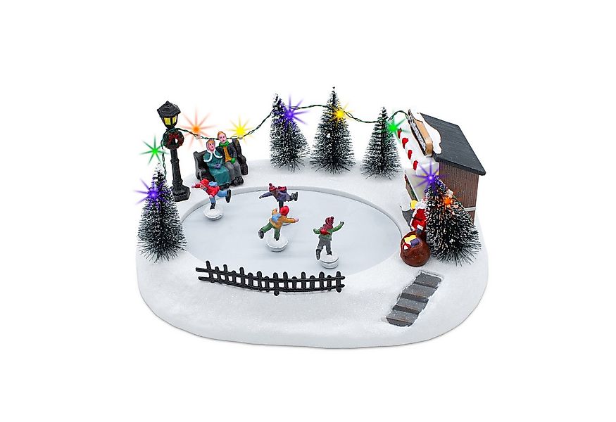 Spetebo Weihnachtsszene Eisbahn mit fahrenden Figuren mit LED und Weihnacht günstig online kaufen