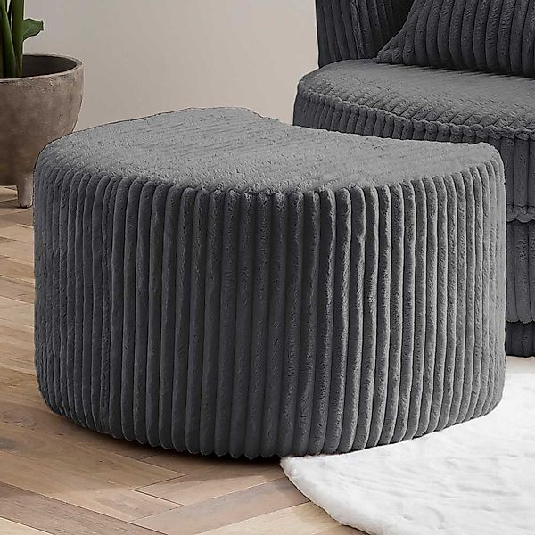 Hocker Breitcord Anthrazit in halbrunder Form 45 cm Sitzhöhe günstig online kaufen