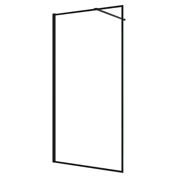 AICA 80x200cm Walk In Schwarz Aluminiumrahmen Duschwand mit Stabilisator Du günstig online kaufen