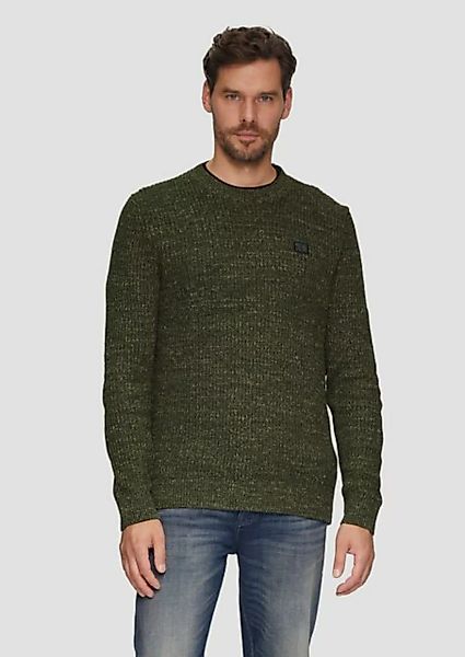 s.Oliver Strickpullover Melierter Pullover mit Patentmuster und Crew Neck R günstig online kaufen