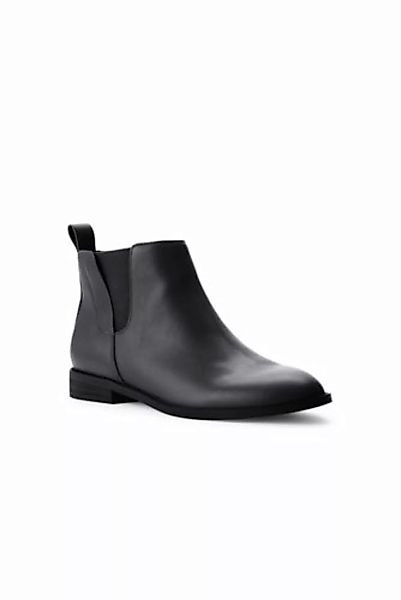 Chelsea-Boots aus Leder, Damen, Größe: 41 Normal, Schwarz, by Lands' End, S günstig online kaufen