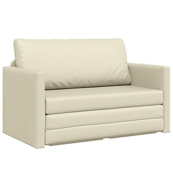 vidaXL Sofa Boden-Sofa-Bett 2-in-1 Creme 124x71x78 cm Kunstleder, 1 Teile günstig online kaufen